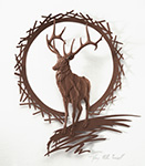 Tiffany Miller Russell - Paper Sculpture - Elk Rising