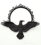 Tiffany Miller Russell - Paper Sculpture - Raven Rising